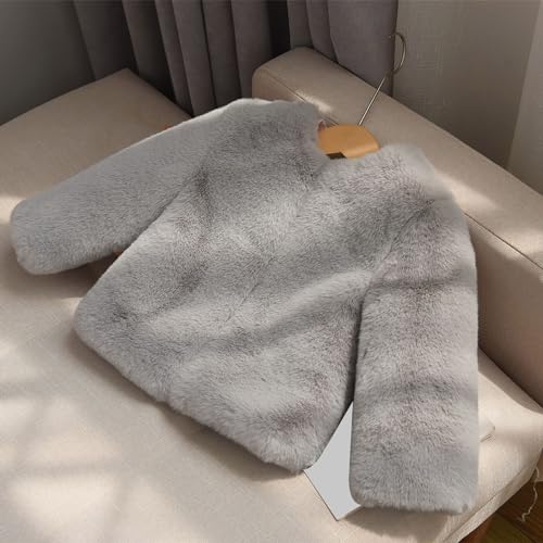 Girls Fall Open Front Cardigan Faux Fur Coat Vintage Parka Shaggy Jacket Warm Coat Tops Fuzzy Furry Fleece Cardigan Princess4