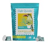 Cafe Quindio Genova Single Origin - Kompostierbare Kaffeekapseln - Kompatibel mit Nespresso Original Maschinen - 25 Kapseln/Beutel