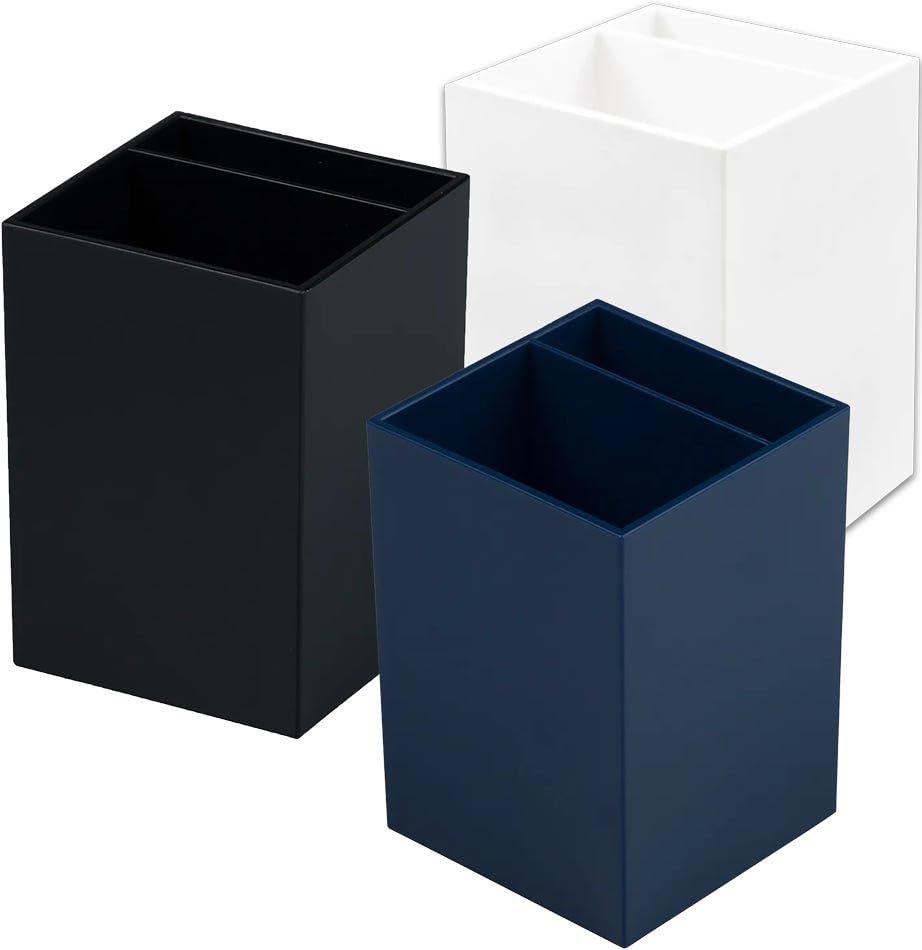 Image of JAM PAPER Plastic Pen Holders - Business Assortment Desktop Pencil Cups - 3 /Pack
