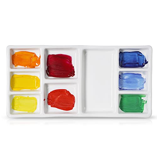 9 Well Rectangle Porcelain Watercolor Paint Palette