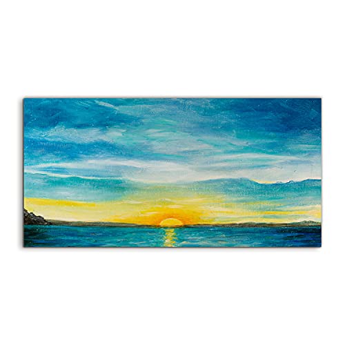 Tableau acrylique sea sunset effet brillant pour décoration de chambre