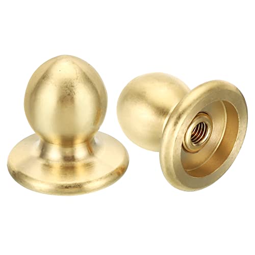 Image of PATIKIL 1.1 inch Tall Brass Lamp Finials Cap Knob, 2 Set Lamp Screw Holder Tapped 1 /4-27 for Table and Floor Lamp Shade Decorations