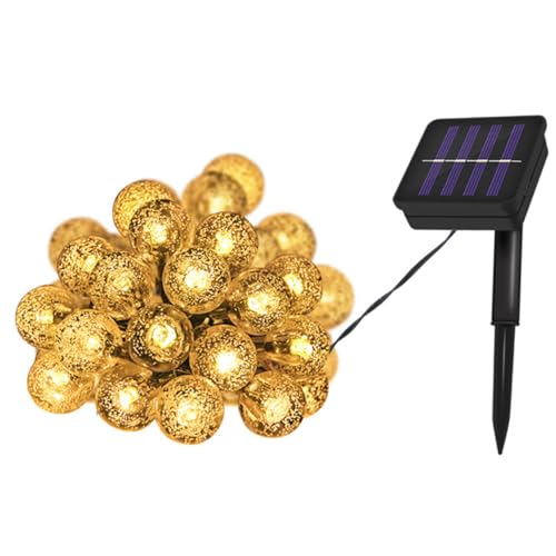 OSALADI 1stück Solar Led Lichterkette Mit Großen Blasen Lichter Außenbeleuchtung Für Garten Balkon Terrasse Warmweiß Wetterfest Zwei