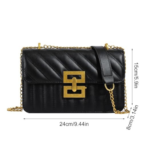 Elegant Shoulder Bag For Women Embossed D1am0nd Texture With Fashion Chain PU 1eather Crossbody Purse3