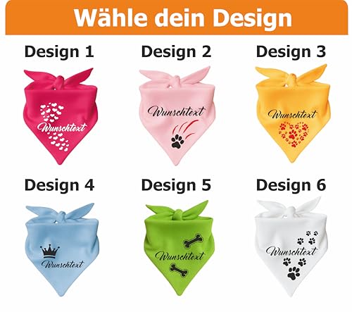 Hunde Dreiecks Halstuch personalisiert mit deinem Wunschmotiv (Fb: schwarz) (Gr. 2 (68 cm))