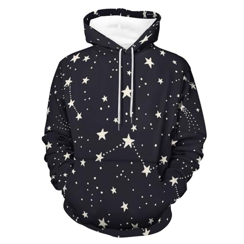 Sweatshirt galaxie ciel étoilé imprimé 3D manches longues pull unisexe UMENG taille S