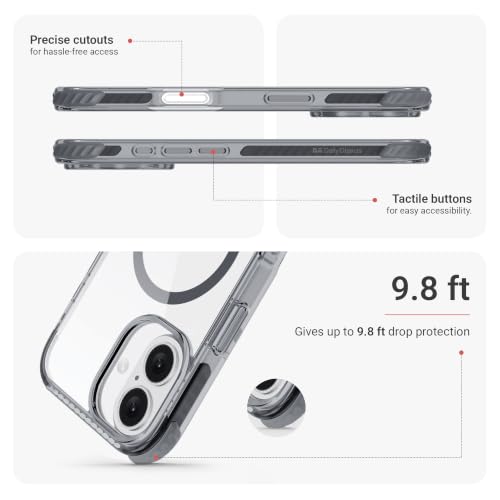 Image of DailyObjects Polycarbonate Case for iPhone 16 Compatible with Mag-Safe Wireless Charging | Reflex Magsafe Shield Slim Shockproof Back Cover, Transparent