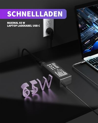 65 W Laptop Oplaadkabel USB C voor Lenovo ThinkPad (T14/X1 Carbon), HP Spectr/EliteBook, Dell Latitude, Acer, Asus, Huawei, Samsung, Surface, MacBook, LG, Chromebook 45W Type C Charger - Afbeelding 3