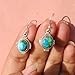 Green Blue Copper Turquoise 925 Sterling Silver Handmade Dangle Earrrings Gift Jewelry For Wife Mom Girlfriend