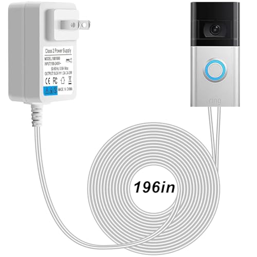 Transformateur sonnette vidéo 18V Ring et Nest Hello avec long cordon