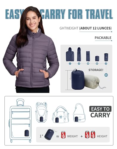 Pioneer Camp Women's Midnight Purple Lightweight Puffer Jacket - Your Go-To for Warmth and Style, Size M - Image 6
