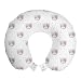 ABAKUHAUS Emoticon Cuscino da Viaggio, Kitty Faces Pink Hearts, Accessorio in Schiuma di Memoria per Viaggio, 30 cm x 30 cm, Pallido Grigio Rosa Bianco
