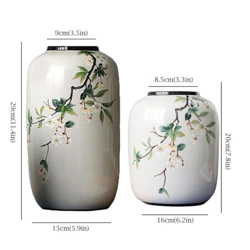 Vases en céramique rétro chinois : vase pour fleurs décoratives et plante hydroponique