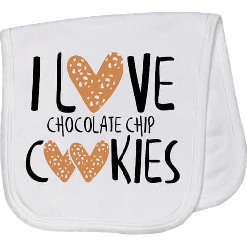 inktastic I Love Chocolate Chip Cookies Baby Burp Cloth White 45bc0