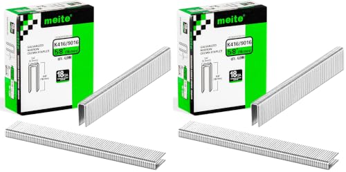 Image of meite 18 Gauge 1 /4-Inch Narrow Crown Staples, 5 /8-Inch Length Heavy Duty Galvanized Upholstery Staples for Electric or Pneumatic Narrow Crown Staple Guns (4,000 PCS) (Pack of 2)