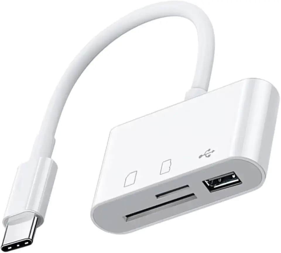 Adaptador USB Tipo C 3 em 1 para Leitor de Cartão SD TF Micro SD e Porta USB 3.0 – Compatível com Windows, Android, Ios, Celular, Transferência Rápida e Multidispositivo
