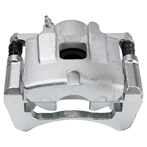 Image of TRQ Front Driver and Passenger Side Brake Caliper Set Caliper Brackets Compatible with 14-19 Jeep Cherokee with Single Piston Front Calipers 15-17 Chrysler 200 330mm Diameter Rotors