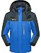Ubon Men's Waterproof Mountain Jacket Fleece Windproof Ski Jacket(Blue,US L)