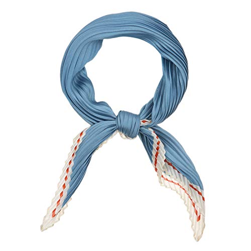 Allegra K Women Pleated Rhombus Rhombic Scarf Scarves Head Ribbon Bandana Solid Color