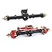 ZXYRC Aluminum Front Rear Axle Complete Axle Set Upgrade for 1/24 SCX24 RC Crawler Car (Red & Black)