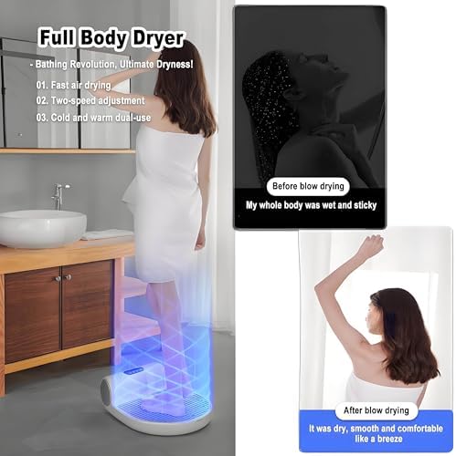 Portable 3-in-1 Full Body Dryer with Sensor, Negative Ion Purification & Built-in Scale - Electric Body Dryer for After Shower, Fast Drying & Skin Care Solution