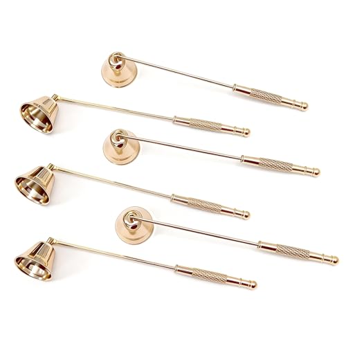 Wxyjxqy 6 Pack Gold Candle Snuffer,Candle Snuffer Vintage,Candle Wick Trimmer(8.3 Inch)