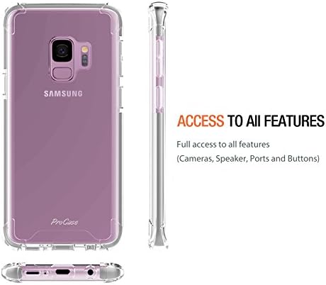 Samsung Galaxy S9 Case, ProCase Slim Hybrid Crystal Clear Cover Protective Case for New Samsung Galaxy S9 SM-G960F (2018 Release) -Clear