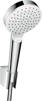 hansgrohe Crometta Duschhalterset, mit Duschschlauch, 1,25 m, wassersparend, Weiß/Chrom – Ansicht 1