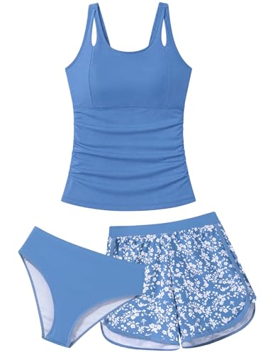 Image of TUONROAD Girls 3pcs Tankini Swimsuit Size 11-16 Bathing Suits for Teens