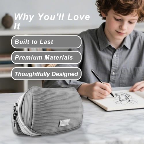 Image of Pencil Case for Girls, Pen Pouch with Zipper, Small Pencil Bag for School Office, Cute Stationery Organizer Bag for Students