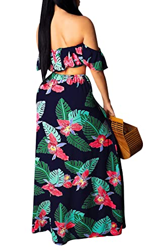 Image of Sexy Two Piece Sets for Women Vacation Elegant Sleeveless Top Long Split Maxi Dress Beach Swimwear