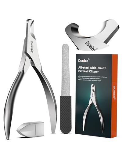 Image of Dog Nail Clippers - All Steel Material, 1.22-Inch Large Opening, Built-in Spring, No Fur Pinch, for Medium to Large Dogs and Cats, Professional Pet Nail Trimmers, with Free Nail File (Matte)
