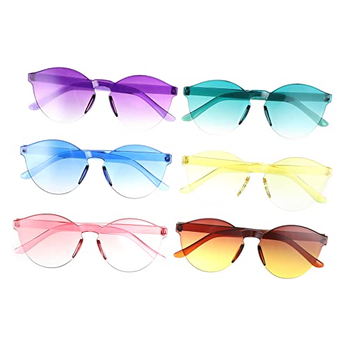 minkissy Fashion Gradient Sunglasses Polarized Rimless Glasses for Parties Casual Eyeglasses Frame for Women Men