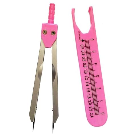 Airgoesin EKG ECG Calipers Nursing or Doctor Caliper Divider for Measuring Drafting Electrocardiographs with Ruler (Pink) Cover