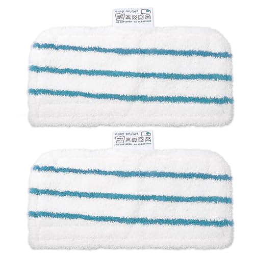 KEEPOW Steam Mop Pads for Black & Decker Steam Mop FSM13E1/FSMP20, Microfibre Cloth Replacement Pads, Pack of 2