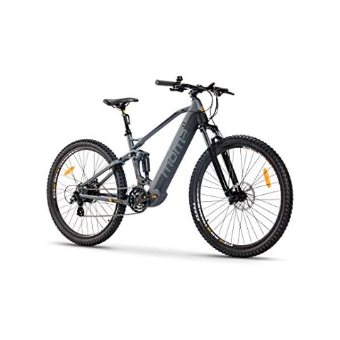 Moma Bikes, EMTB 29, Aluminum, Full SHIMANO 24 Speeds, Full Suspension & Hydraulic Disc Brakes & Integrated Bat. Ion Lithium 48V 13Ah (Size L-XL) Cover