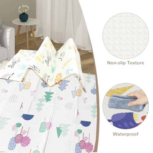 Foldable Baby Play Mat, Large Thick Foam Playmat Double-Sided, Waterproof, Non-Slip, 175x148cm, Reversible Floor Mats for Children, Toddlers & Babies, Playpen Mat f Outdoor & Indoor - Image 6