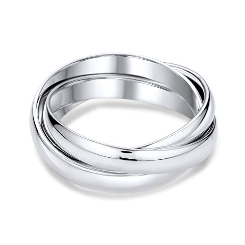 Bling Jewelry Stacking Style Simple 3 Three Row Wide Band Ring For Men Women Polished .925 Sterling Silver2