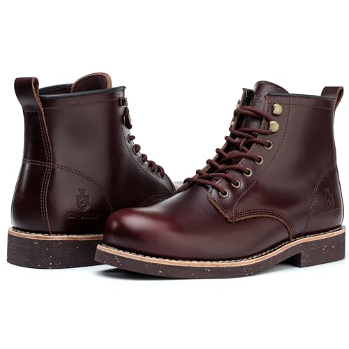 SL-Saint Handgefertigte Herrenstiefel mit weicher Zehe Wasserdicht-Leder Kuhfell/Wolle Mode Komfortschuhe (LederFutter, Braun, Erwachsene, Herren, 42, Numerisch, EU Schuhgrößensystem, M)