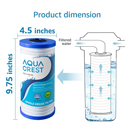 Aquacrest Whkf-Gd25Bb Whole House Water Filter, Replacement For Whirlpool Whkf-Gd25Bb, Whkf-Dwhbb, 3M Aqua-Pure Ap810, Ap801, Ap811, 5 Micron, 10" X 4.5", Well & Tap Water Filter, Pack Of 2 #TOP1