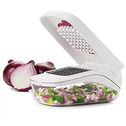 Image of Manual Vegetable Fruit Slicer Chopper Presser Cut Onion Vegetable Slicer Fruit Cheese Cutter Dicing Blade Kitchen Tool, White
