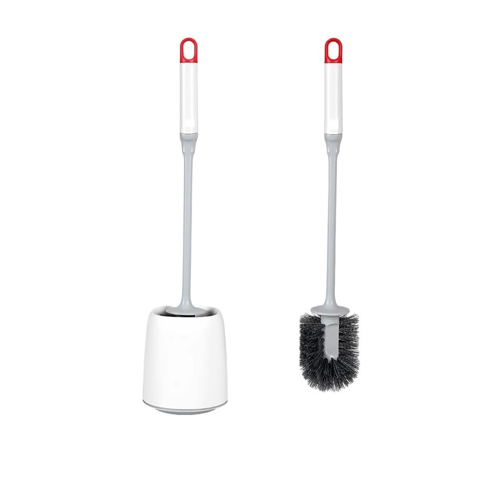Toilet Bowl Brush Standing or Hanging Plastic Toilet Brush Long Handle Double Sided Brushs Head