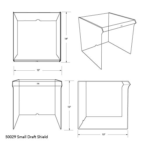 TrippNT - 50029 Clear Acrylic Small Equipment Draft Shield with Front Overhanging Panel 13 X 13 1/8 X 14 3/4 inches WHD