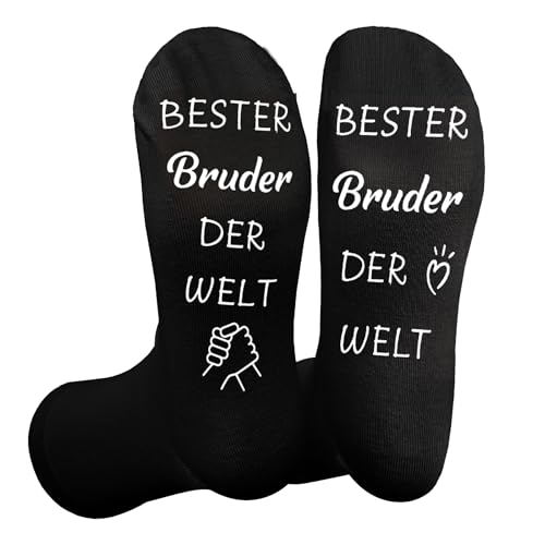 LSVGSAK Regalo para hermano, regalos para hermano, regalo de Navidad, calcetines divertidos, Negro , 35-45