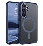 BENTOBEN Magnetic for Samsung Galaxy S24 Plus Case [Compatible with Magsafe] Translucent Matte Slim Thin Shockproof Anti-Yellow Women Men Protective Phone Cover for Galaxy S24 Plus 6.7', Navy Blue