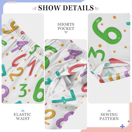 ZZXXB Colorful Numbers Boys Long Pants Soft Trousers Elastic Waist Kids Lounge Bottoms with Pockets S-XL4