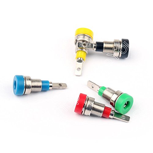 100PCS 5Color Copper 2mm Banana Socket Jack Binding Posts Terminals Probes Mini Pl