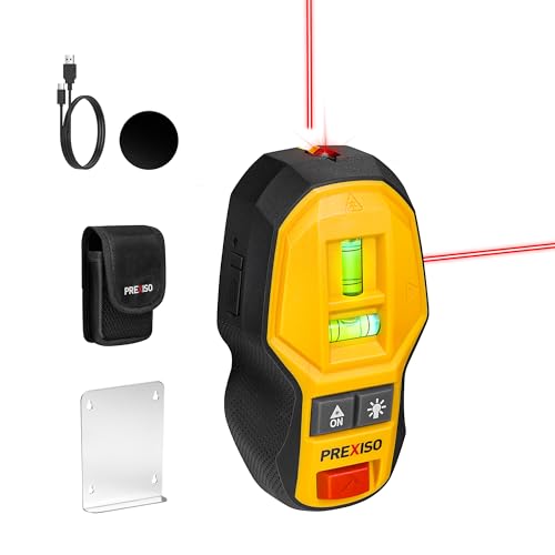 PREXISO 2-in-1 Magnetic Stud Finder with Laser Level, Multi Surface Line Laser, Compact Wood & Metal...