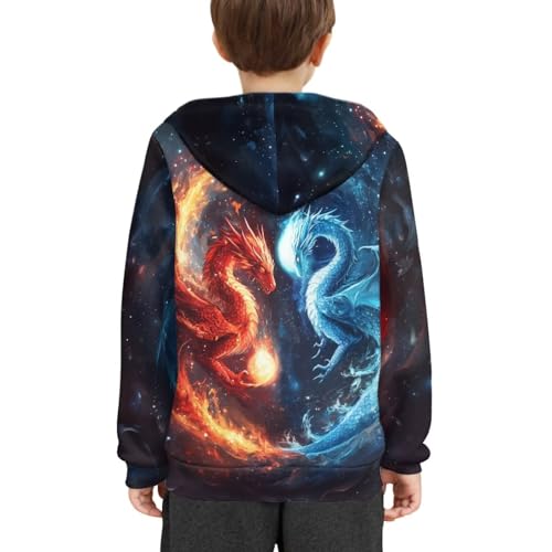 Image of WELLFLYHOM Boys Hooded Sweatshirts Hoodie Pullover Cool Graphic Crewneck Blouses Size 6-16