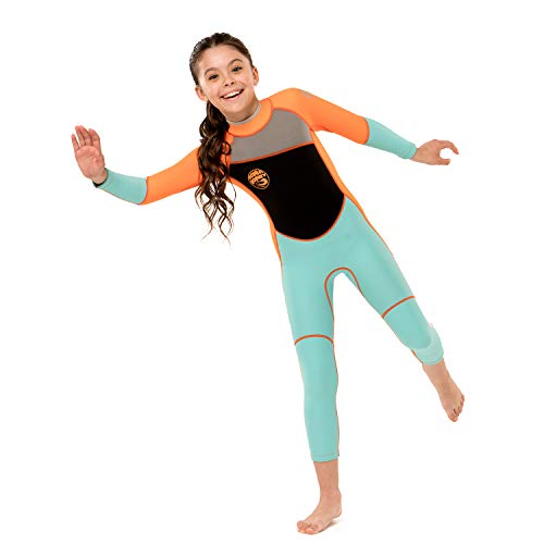 Kids Wetsuit For Girls Toddlers By Scubadonkey | Wetsuit For Kids In 2.5Mm Neoprene Upf 50+ | Meets Cpsc Safety Requirements (Orange/Skyblue, 6) #TOP6
